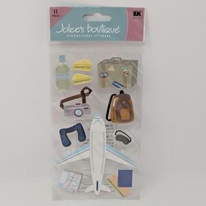 Jolee's Boutique Dimensional Stickers Airplane Plane Camera Passport